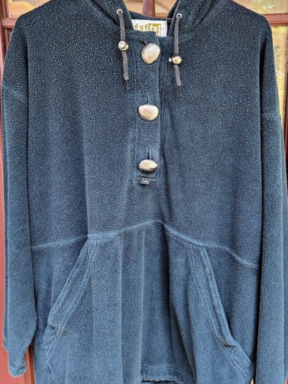 Vintage Duffel Forest GreenHooded Teddy Jacket
